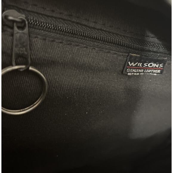 Wilsons Leather Backpack Black Leather Vintage Approx. 9” X 10” Adjustable Strap - Picture 6 of 9